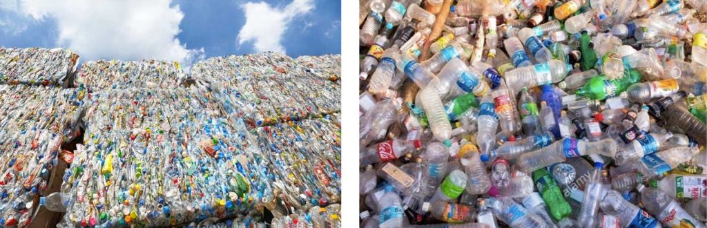 Waste PET bottles