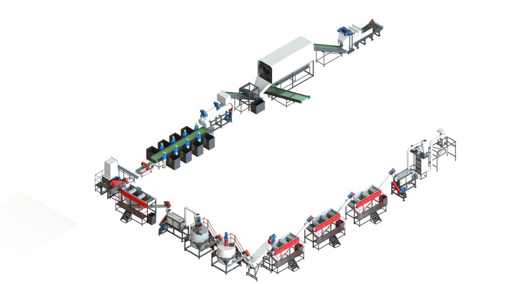 PET Crushing Washing Drying Line Process