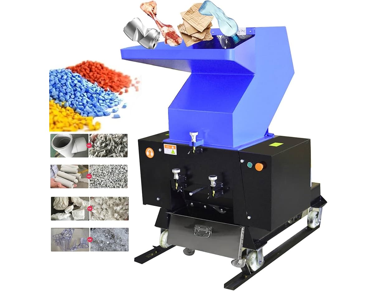 plastic waste waiting to be crushed by a plastic crusher
