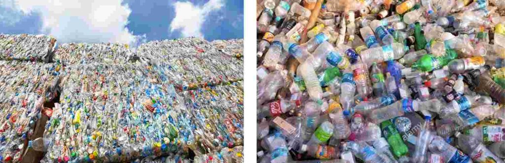 waste pet plastic bottles
